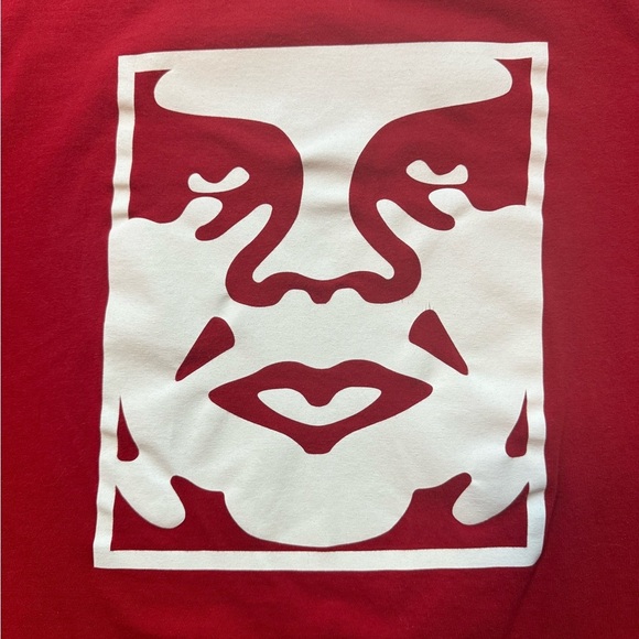 Obey Men's Box T-Shirt Bold Icon Red Size M Shepard Fairey Andre Pre-owned - Picture 3 of 5